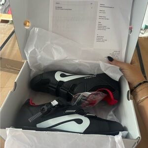 Black and White Cycling Shoes